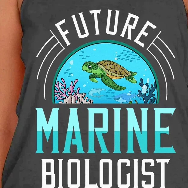 Future Marine Biologist Biology Ocean Life Women's Knotted Racerback Tank