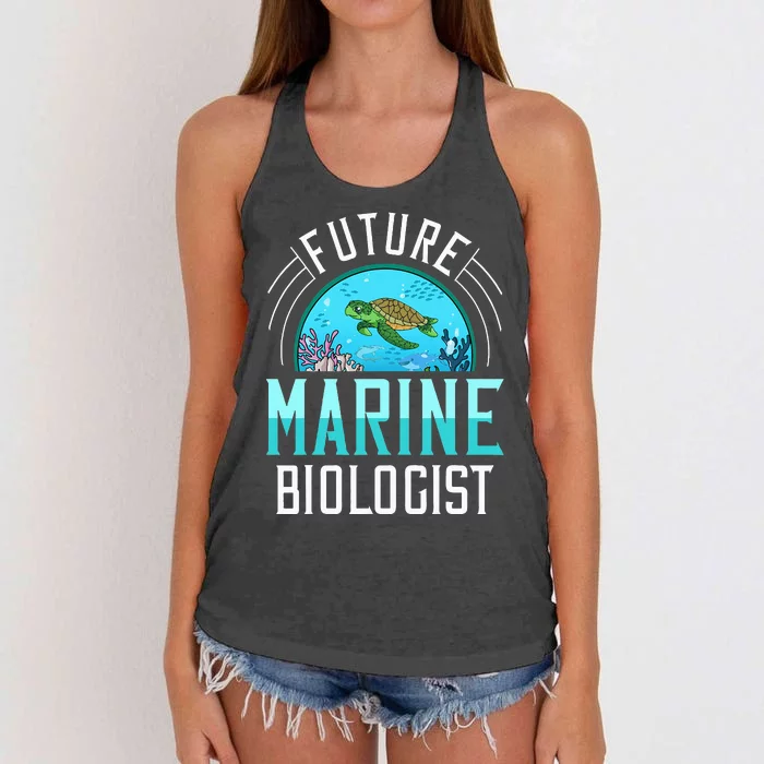 Future Marine Biologist Biology Ocean Life Women's Knotted Racerback Tank