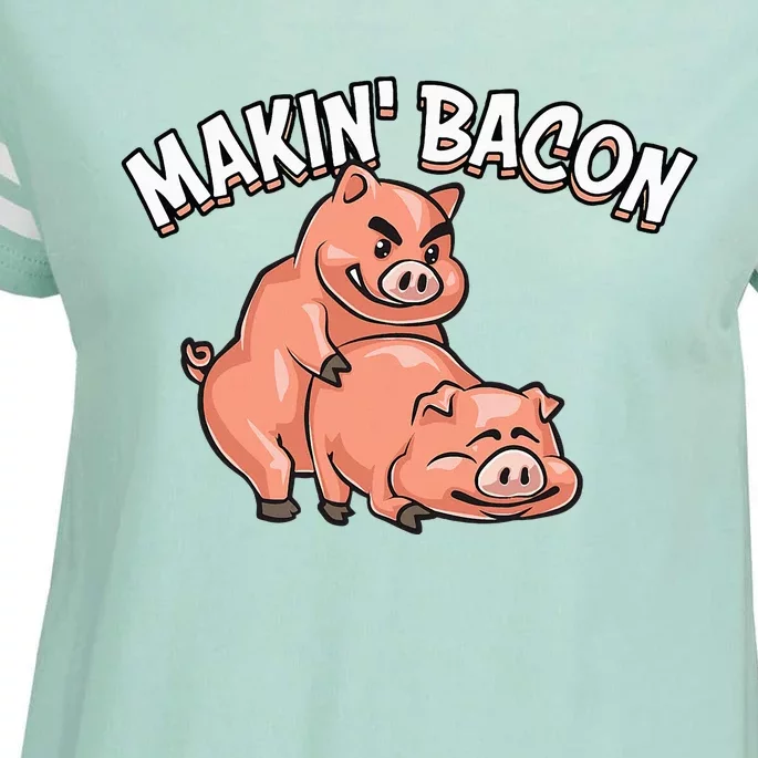 Funny Making Bacon For Women Cool Pig Bacon Joke Enza Ladies Jersey Football T-Shirt