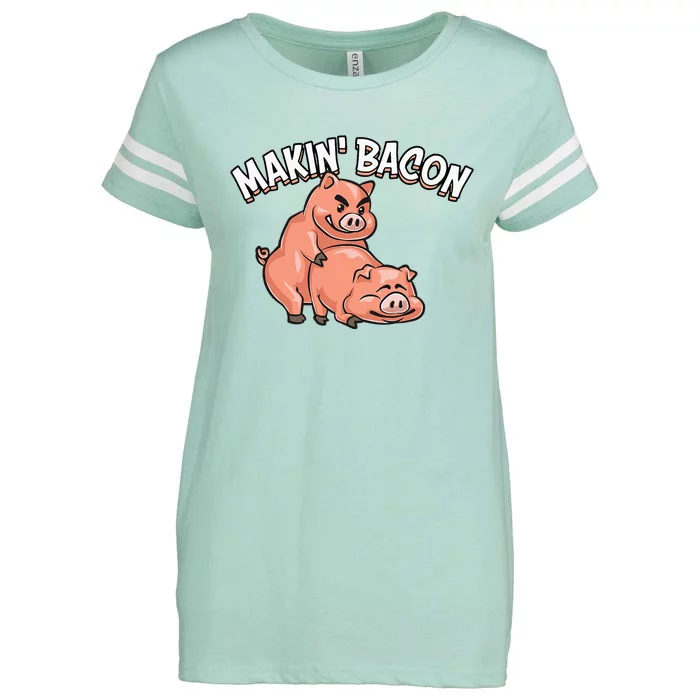 Funny Making Bacon For Women Cool Pig Bacon Joke Enza Ladies Jersey Football T-Shirt