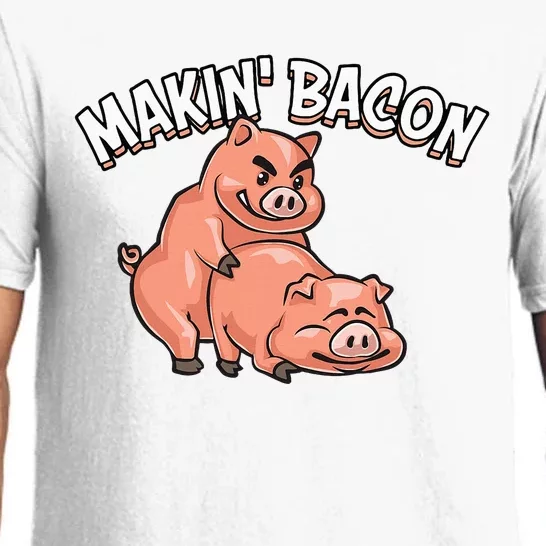 Funny Making Bacon For Women Cool Pig Bacon Joke Pajama Set