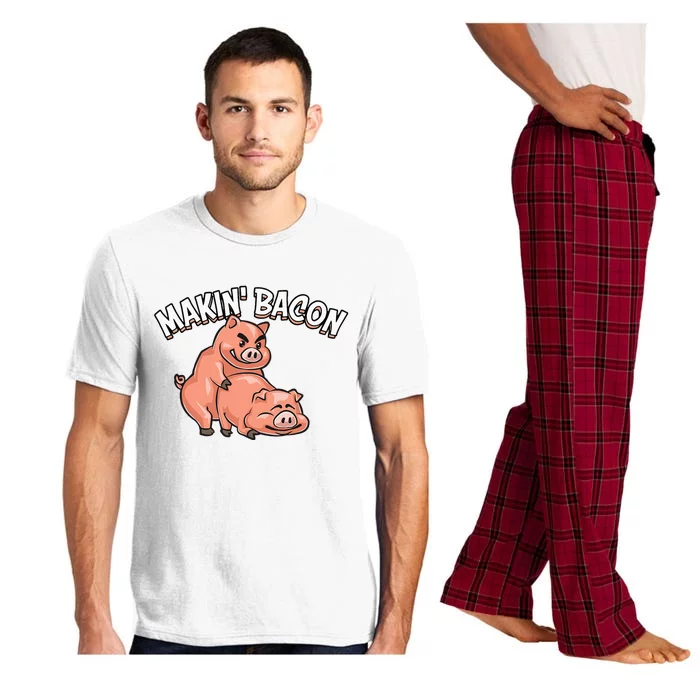 Funny Making Bacon For Women Cool Pig Bacon Joke Pajama Set