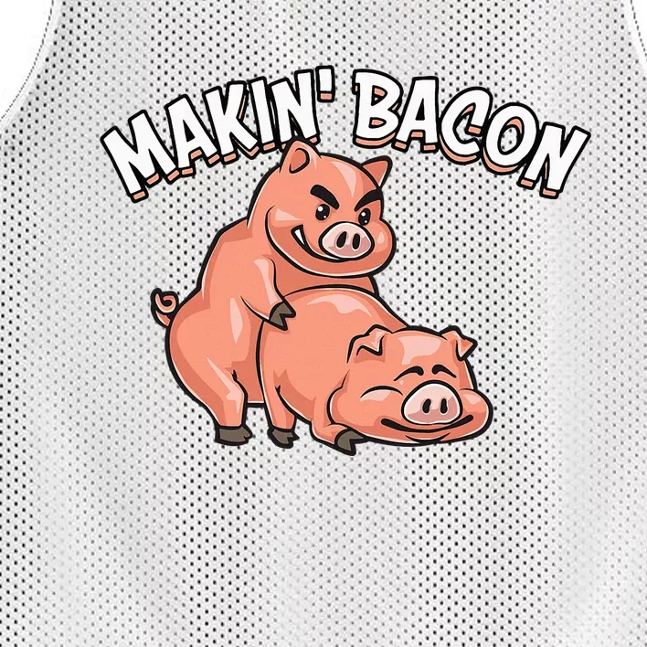 Funny Making Bacon For Women Cool Pig Bacon Joke Mesh Reversible Basketball Jersey Tank