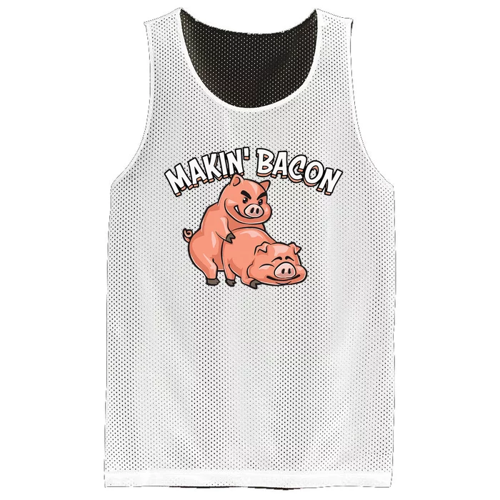 Funny Making Bacon For Women Cool Pig Bacon Joke Mesh Reversible Basketball Jersey Tank