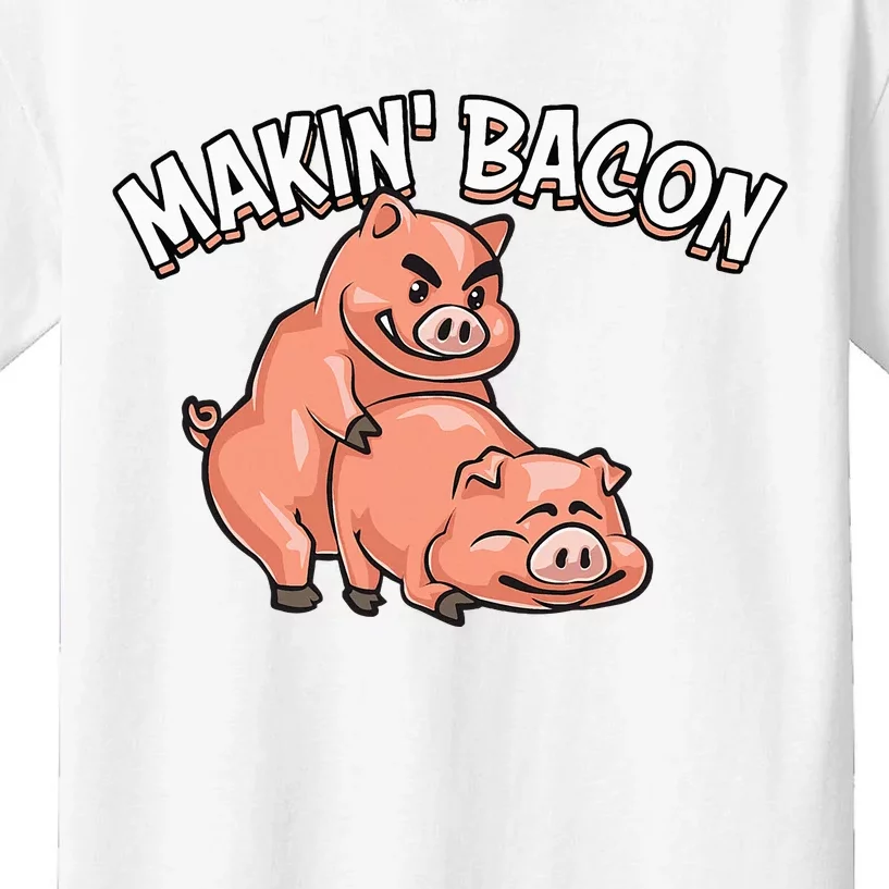 Funny Making Bacon For Women Cool Pig Bacon Joke Kids T-Shirt