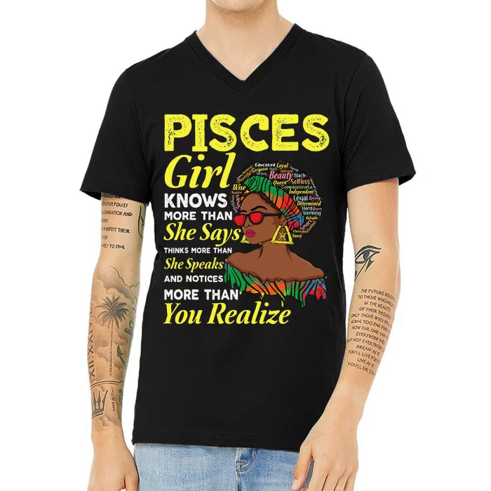 February March birthday astrology Zodiac sign Pisces queen V-Neck T-Shirt