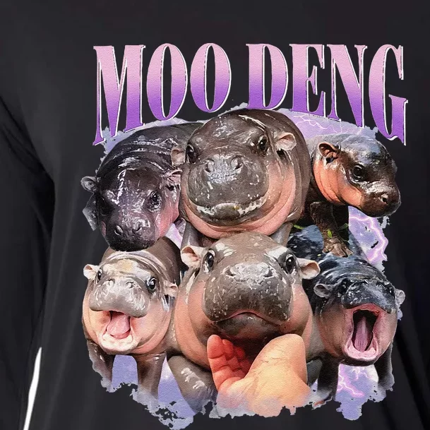 Funny Moodeng Baby Pygmy Hippo Cute Zoo For Family Gift Cooling Performance Long Sleeve Crew