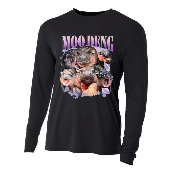 Funny Moodeng Baby Pygmy Hippo Cute Zoo For Family Gift Cooling Performance Long Sleeve Crew