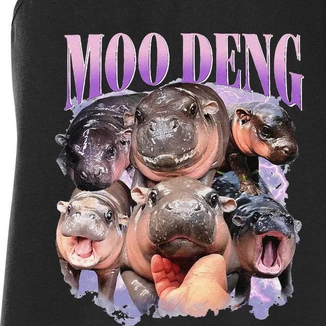 Funny Moodeng Baby Pygmy Hippo Cute Zoo For Family Gift Women's Racerback Tank