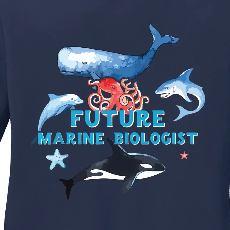 Future Marine Biologist Aspirational Boy Girl Ladies Long Sleeve Shirt