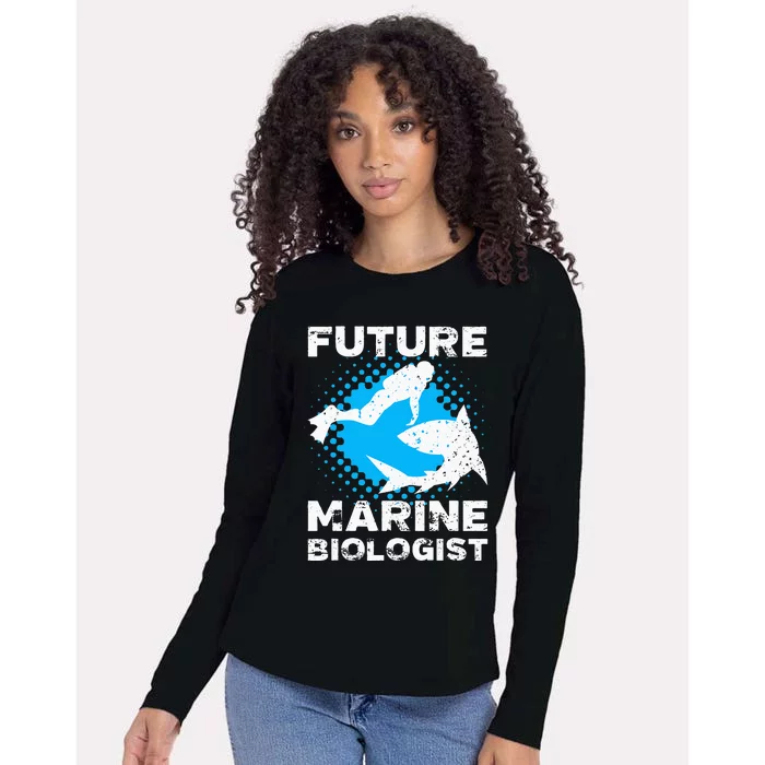 Future Marine Biologist Fun Ocean Sea Life Womens Cotton Relaxed Long Sleeve T-Shirt