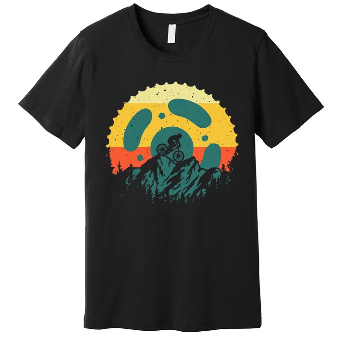 Funny Mountain Bike Art For  Vintage Cycling Gear Premium T-Shirt