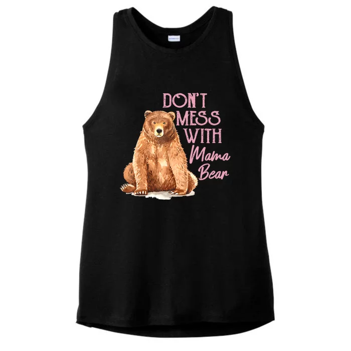 Funny Mama Bear Don't Mess With Mama Bear Mothers Day Ladies Tri-Blend Wicking Tank