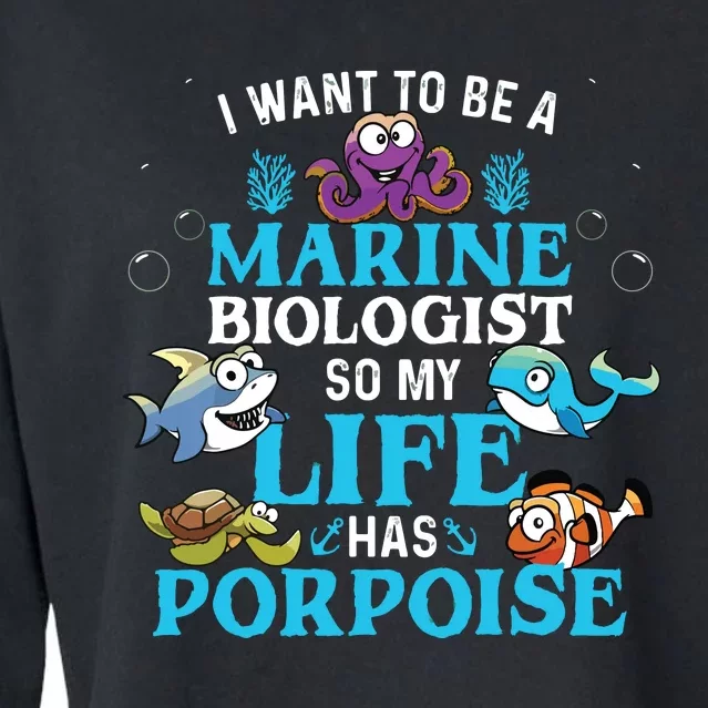 Future Marine Biology Gift Teens Cool Science Biologist Cropped Pullover Crew