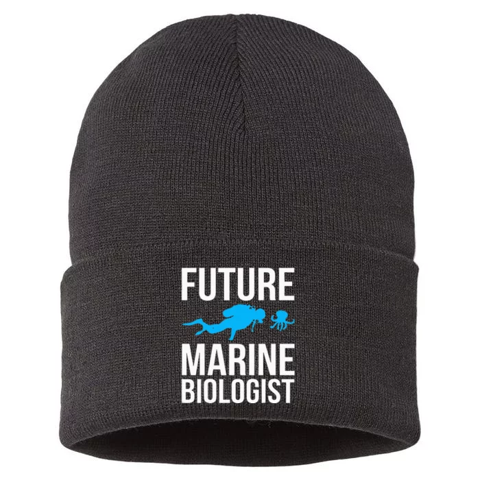 Future Marine Biologist Gift For Students Sea Life Sustainable Knit Beanie