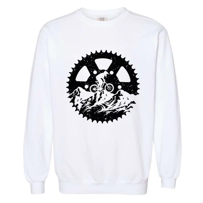 Funny Mountain Biking Art Mtb Mountain Biker Garment-Dyed Sweatshirt