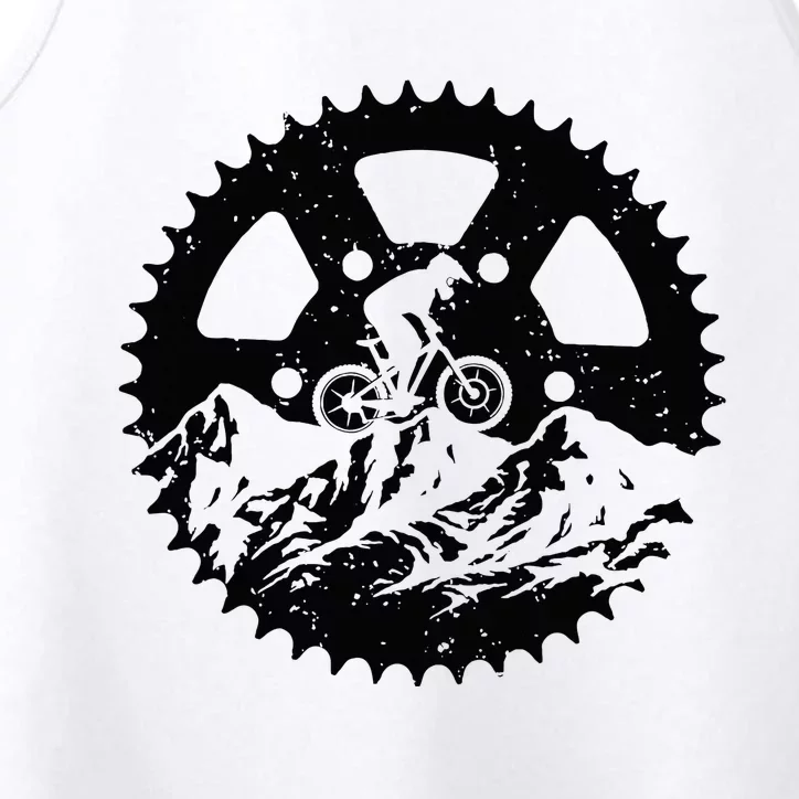 Funny Mountain Biking Art Mtb Mountain Biker Performance Tank