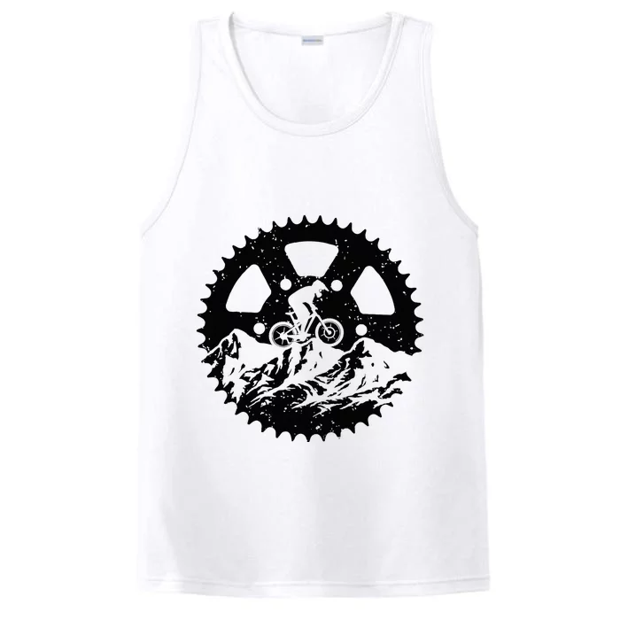 Funny Mountain Biking Art Mtb Mountain Biker Performance Tank