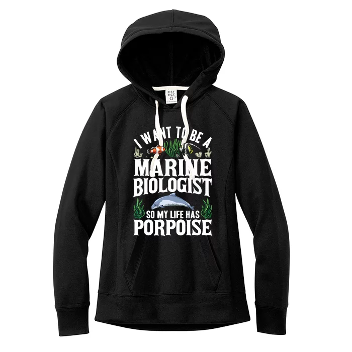 Future Marine Biology Gift Teens Cool Science Biologist Women's Fleece Hoodie