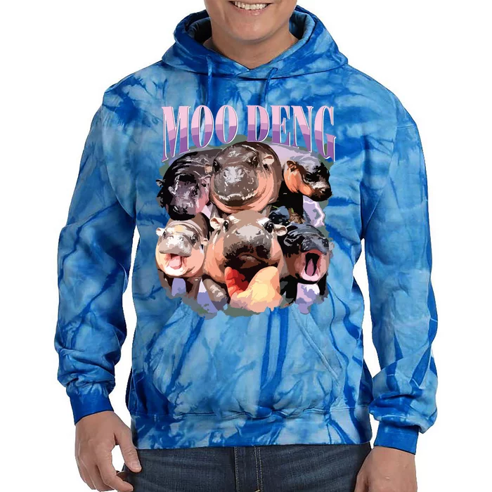 Funny Moodeng Baby Pygmy Hippo Cute Zoo For Family Tie Dye Hoodie