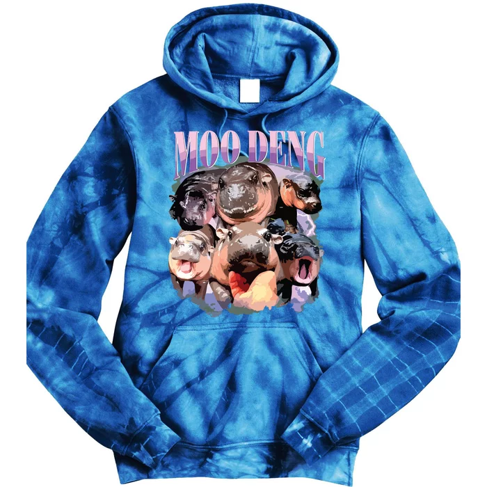 Funny Moodeng Baby Pygmy Hippo Cute Zoo For Family Tie Dye Hoodie