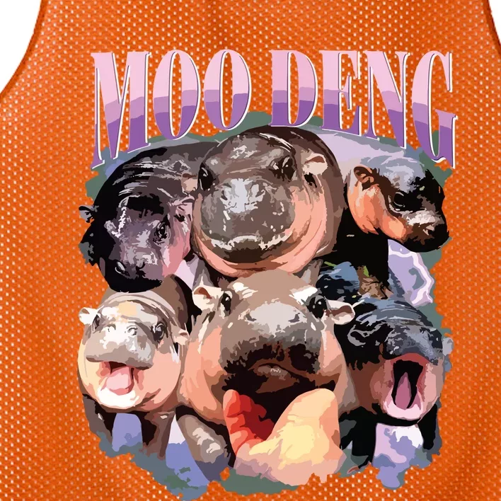 Funny Moodeng Baby Pygmy Hippo Cute Zoo For Family Mesh Reversible Basketball Jersey Tank