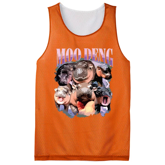 Funny Moodeng Baby Pygmy Hippo Cute Zoo For Family Mesh Reversible Basketball Jersey Tank