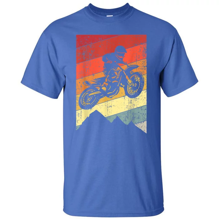 Funny Motocross Bike Vintage Dirtbike Gift Racing Retro Dirt Bike Gift Tall T-Shirt