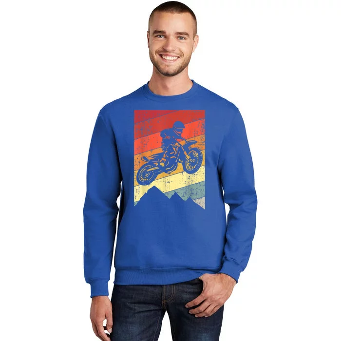 Funny Motocross Bike Vintage Dirtbike Gift Racing Retro Dirt Bike Gift Tall Sweatshirt