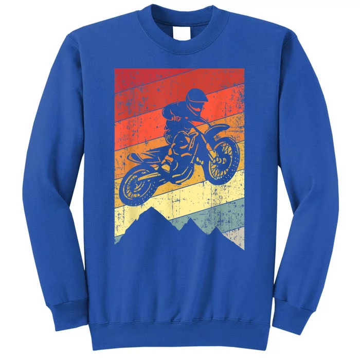 Funny Motocross Bike Vintage Dirtbike Gift Racing Retro Dirt Bike Gift Tall Sweatshirt