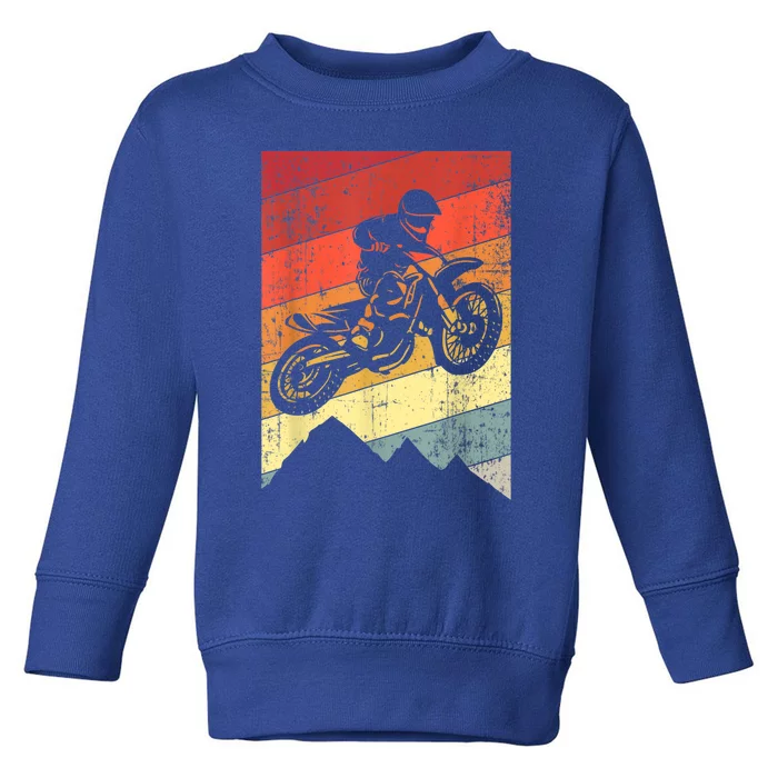 Funny Motocross Bike Vintage Dirtbike Gift Racing Retro Dirt Bike Gift Toddler Sweatshirt