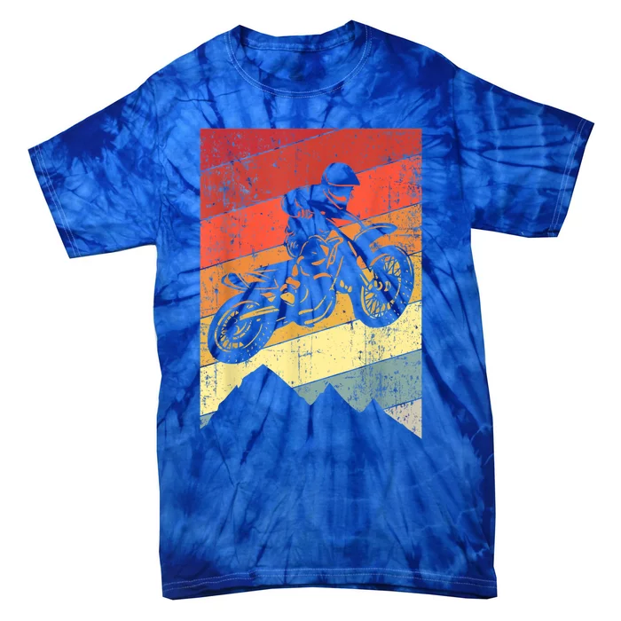 Funny Motocross Bike Vintage Dirtbike Gift Racing Retro Dirt Bike Gift Tie-Dye T-Shirt