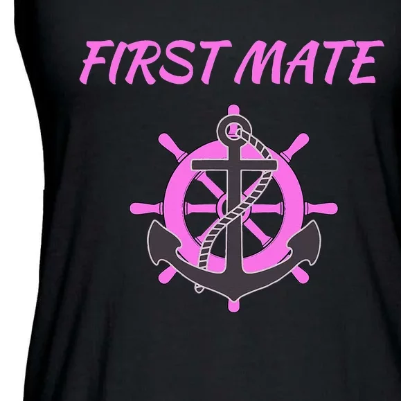 First Mate Boat Anchor Nautical Ladies Essential Flowy Tank