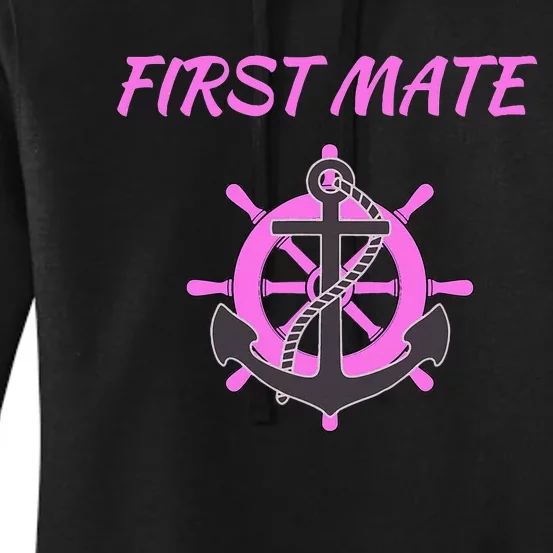 First Mate Boat Anchor Nautical Women's Pullover Hoodie