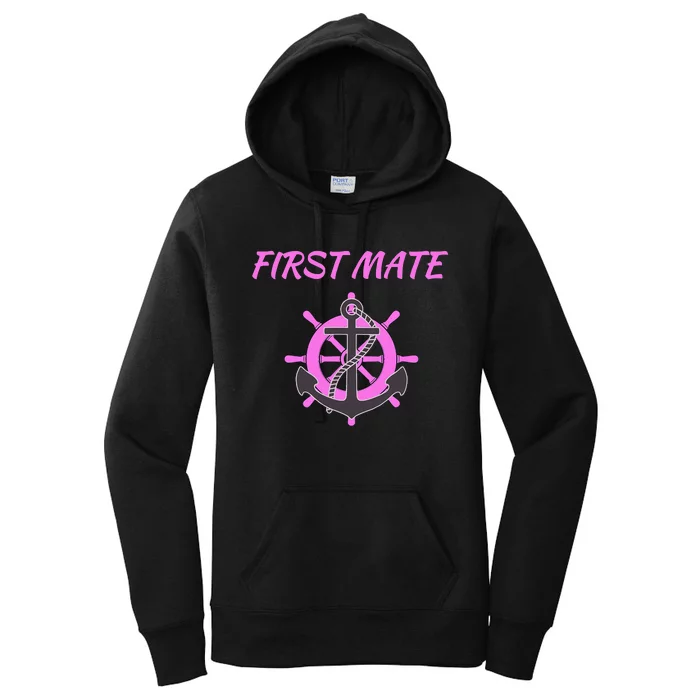 First Mate Boat Anchor Nautical Women's Pullover Hoodie