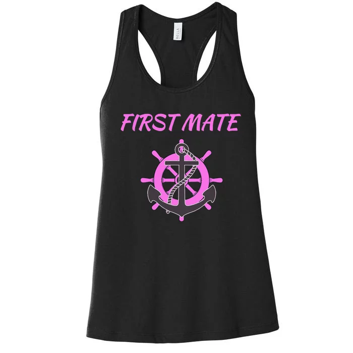 First Mate Boat Anchor Nautical Women's Racerback Tank