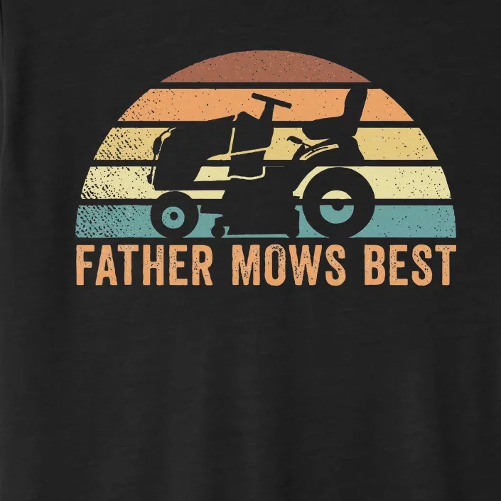 Father Mows Best Lawn Care Dad Mowing Gardener ChromaSoft Performance T-Shirt