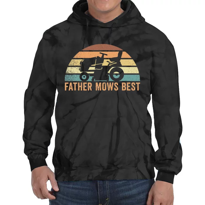 Father Mows Best Lawn Care Dad Mowing Gardener Tie Dye Hoodie