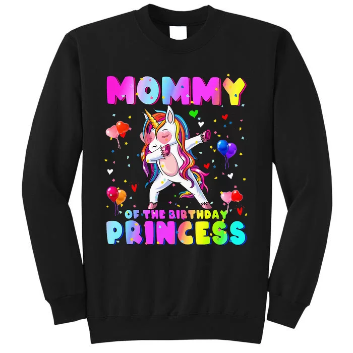 Family Matching Birthday Princess Girl Dabbing Unicorn Mom Tall Sweatshirt