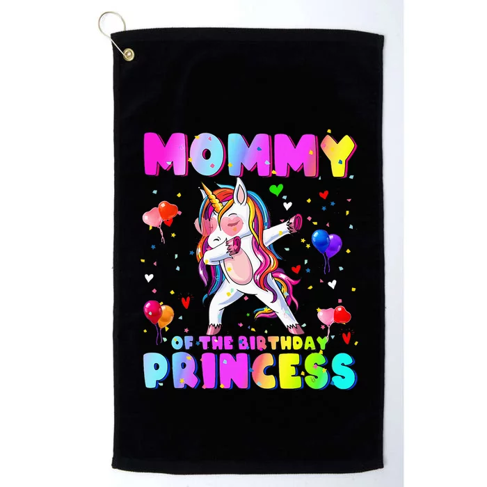 Family Matching Birthday Princess Girl Dabbing Unicorn Mom Platinum Collection Golf Towel