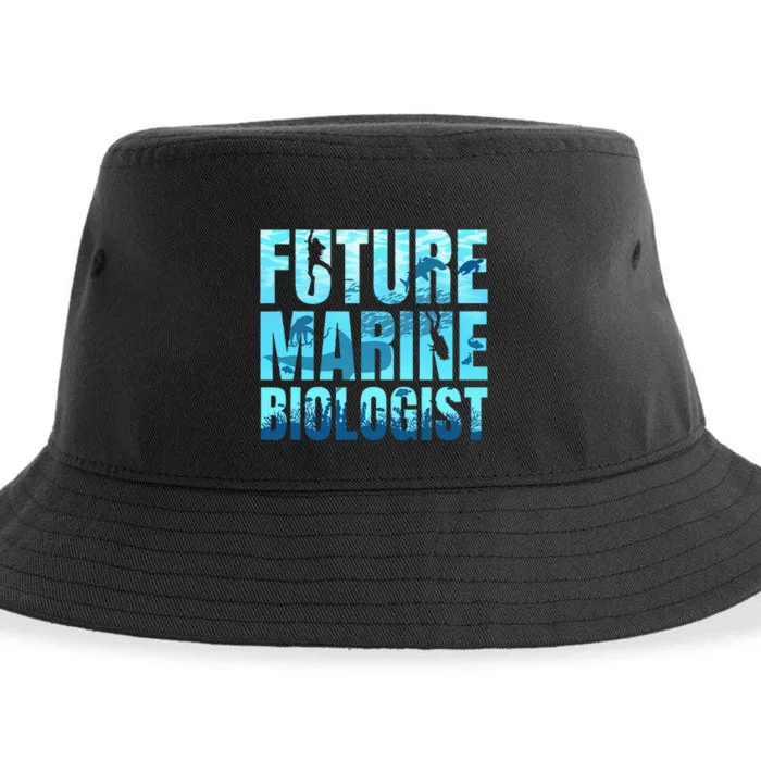 Future Marine Biologist Ocean Biology Marine Life Gift Sustainable Bucket Hat