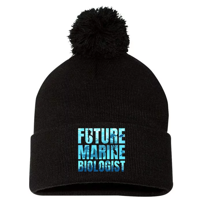 Future Marine Biologist Ocean Biology Marine Life Gift Pom Pom 12in Knit Beanie