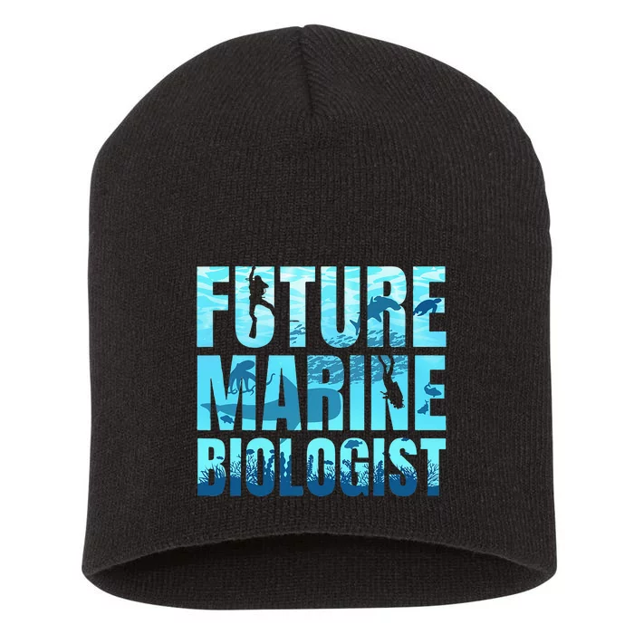 Future Marine Biologist Ocean Biology Marine Life Gift Short Acrylic Beanie