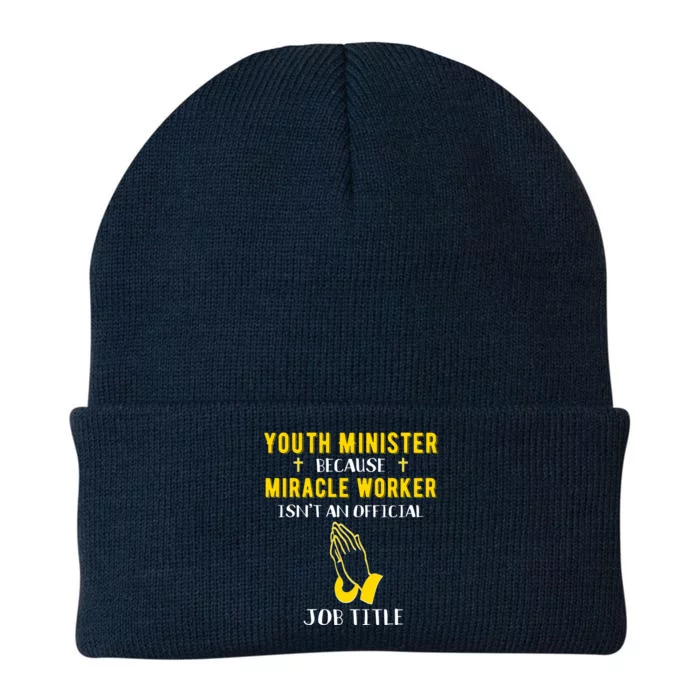 Funny Minister Because Miracle Worker Isnt A Job Title Gift Knit Cap Winter Beanie