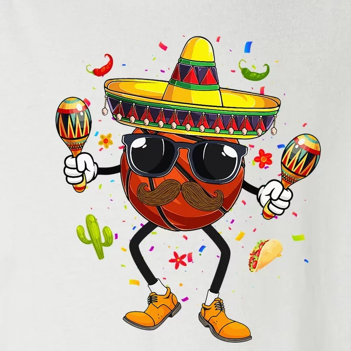 Funny Mexican Basketball Ball Sombrero Maracas Cinco De Mayo Toddler Long Sleeve Shirt