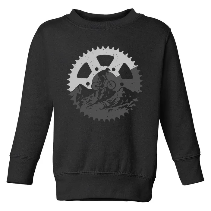 Funny Mountain Biking Art For MTB Mountain Biker Toddler Sweatshirt