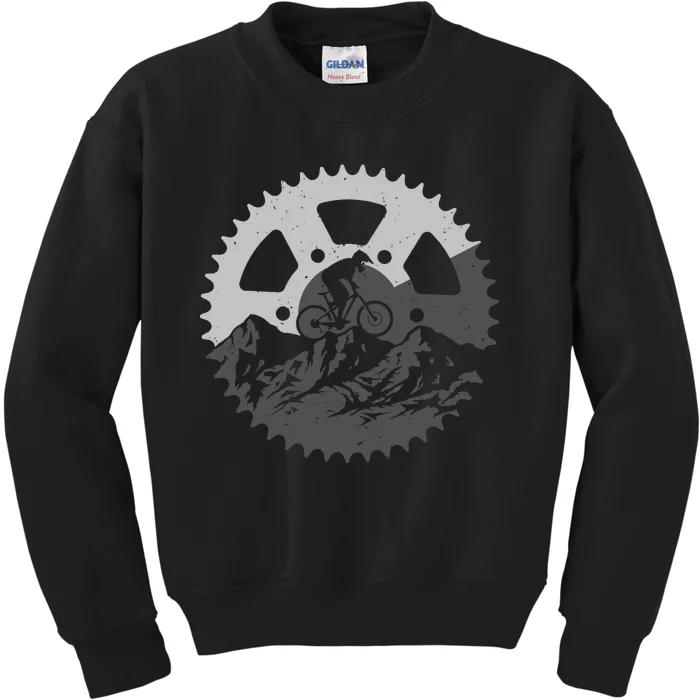 Funny Mountain Biking Art For MTB Mountain Biker Kids Sweatshirt