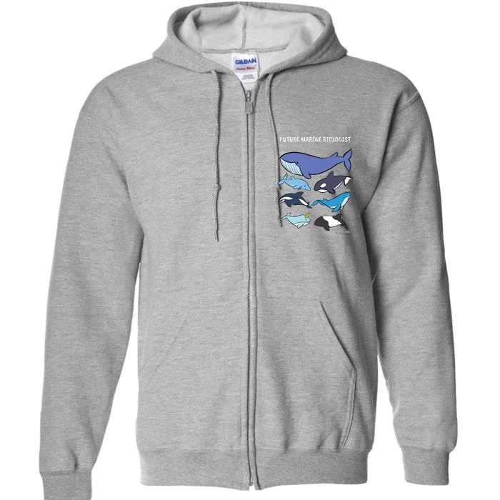 Future Marine Biologist Types Of Whales And Dolphins Whale Full Zip Hoodie