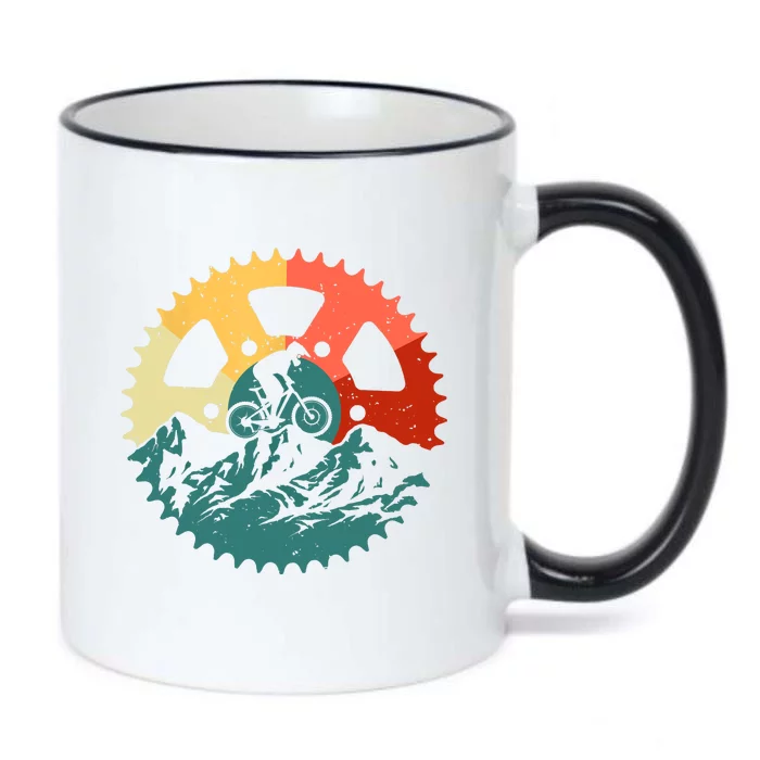 Funny Mountain Biking Art For MTB Mountain Biker Black Color Changing Mug