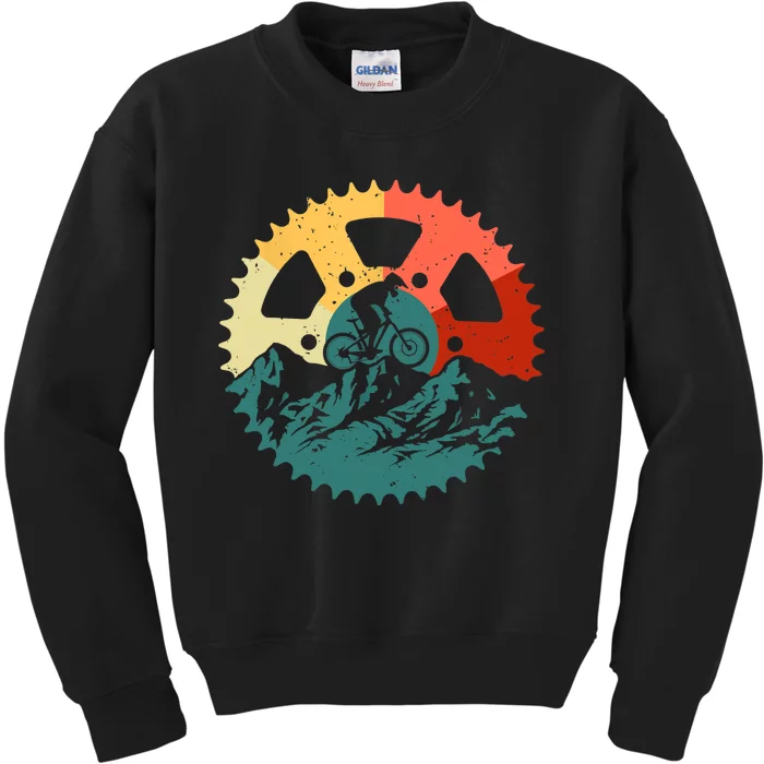 Funny Mountain Biking Art For MTB Mountain Biker Kids Sweatshirt